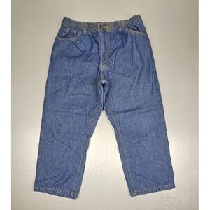 Vintage Haband's Ice House Jeans Mens 38x26 Blue Flannel‎ Lined Workwear